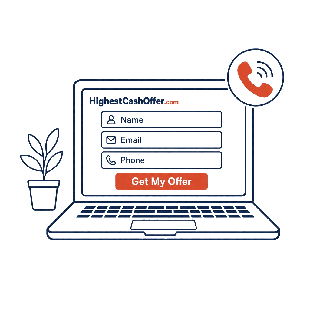 Request a cash offer on your home online or by phone