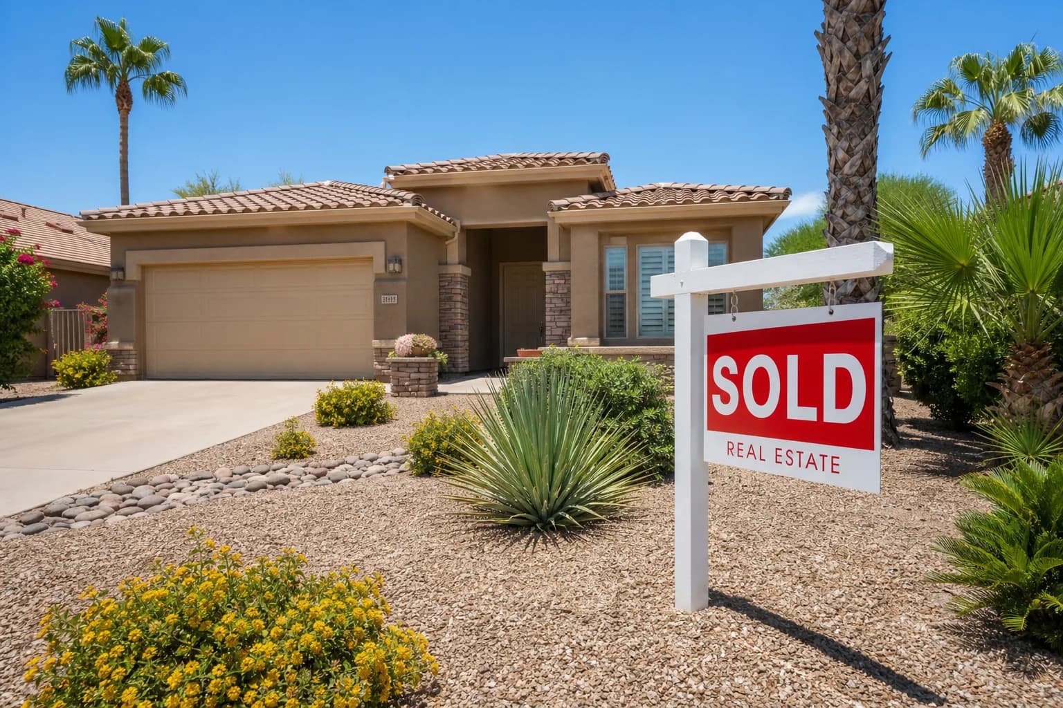 Arizona home for sale with sold sign in Phoenix metro area